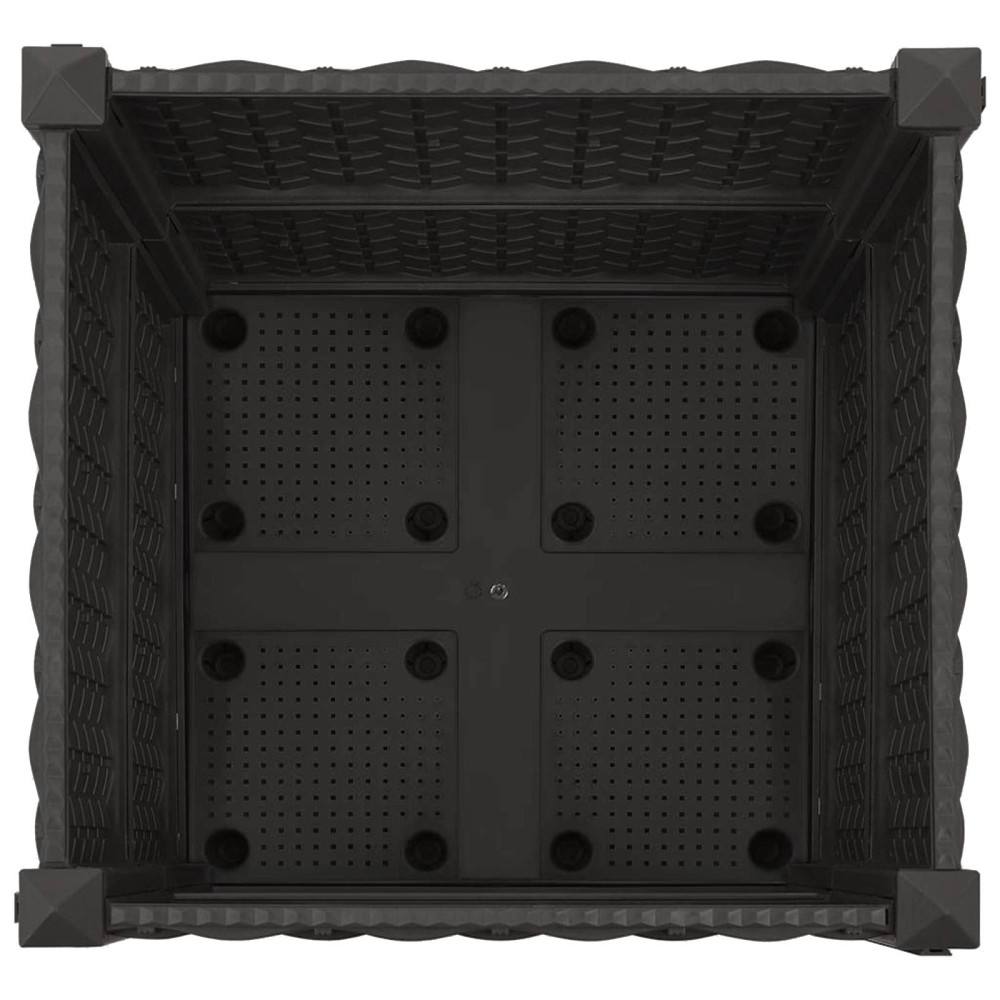 Produktbild för Trädgårdsplanterare med hjul Svart 40 x 40 x 44 cm PP