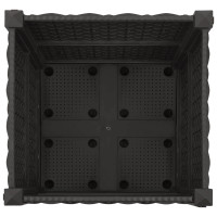 Produktbild för Trädgårdsplanterare med hjul Svart 40 x 40 x 44 cm PP