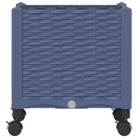 Produktbild för Trädgårdsplanterare med hjul Blå Grå 40 x 40 x 48 cm PP