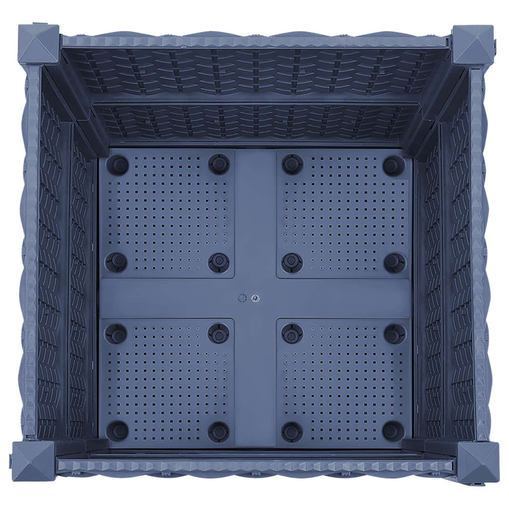 Produktbild för Trädgårdsplanterare med hjul Blå Grå 40 x 40 x 48 cm PP