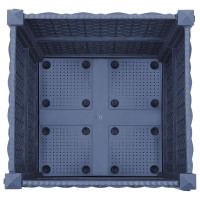 Produktbild för Trädgårdsplanterare med hjul Blå Grå 40 x 40 x 48 cm PP