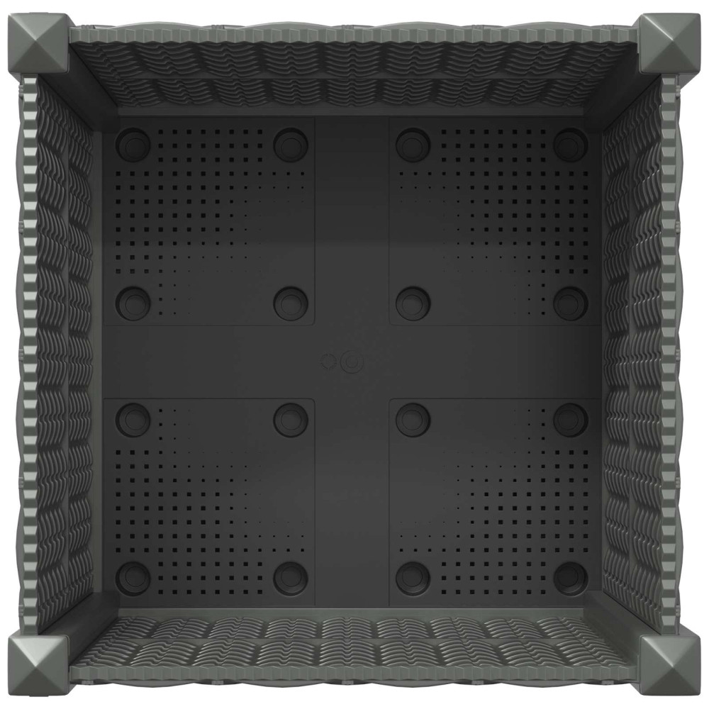 Produktbild för Trädgårdsplanterare med hjul Ljusgrå 40 x 40 x 48 cm PP