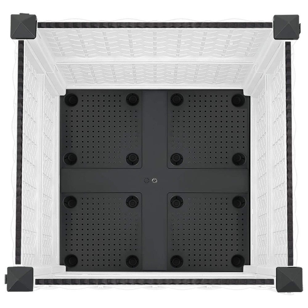 Produktbild för Trädgårdsplanterare med hjul Vit 40 x 40 x 48 cm PP