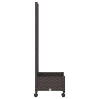 Produktbild för Trädgårdsplanterare med spaljé och hjul Brun 40 x 40 x 131,5 cm