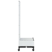 Produktbild för Trädgårdsplanterare med spaljé och hjul Vit 40 x 40 x 131,5 cm