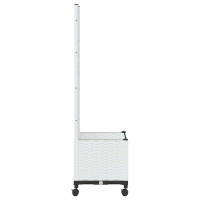 Produktbild för Trädgårdsplanterare med spaljé och hjul Vit 40 x 40 x 146 cm PP