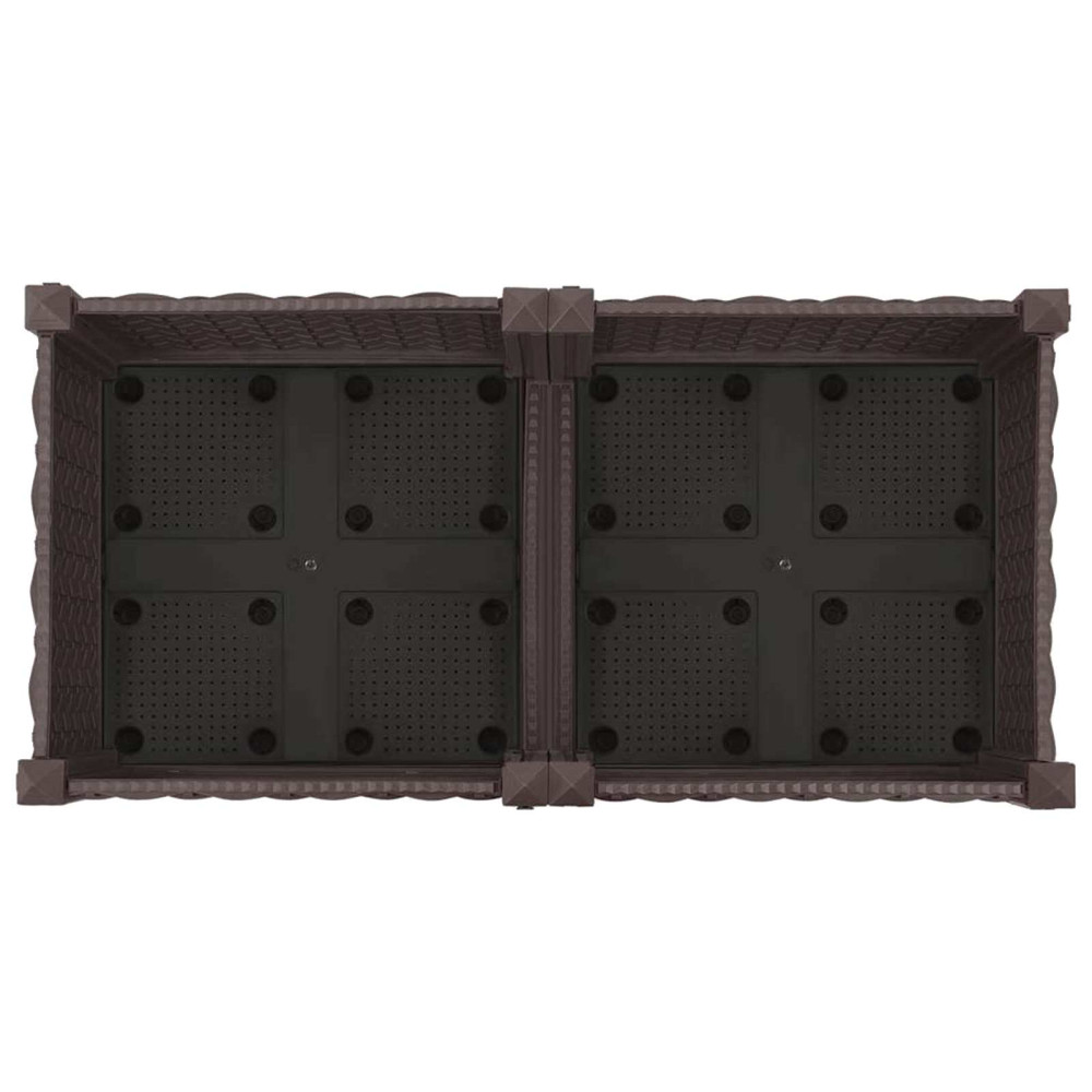 Produktbild för Trädgårdsplanterare med hjul Brun 80 x 40 x 29 cm PP
