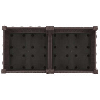 Produktbild för Trädgårdsplanterare med hjul Brun 80 x 40 x 29 cm PP