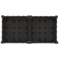 Produktbild för Trädgårdsplanterare med hjul Svart 80 x 40 x 29 cm PP