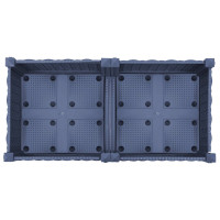 Produktbild för Trädgårdsplanterare med hjul Blå Grå 80 x 40 x 33 cm PP