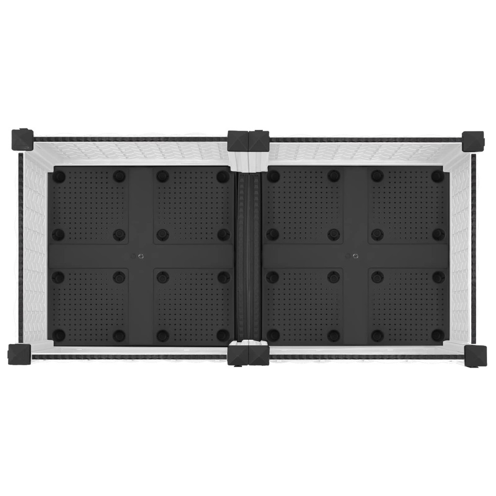 Produktbild för Trädgårdsplanterare med hjul Vit 80 x 40 x 33 cm PP