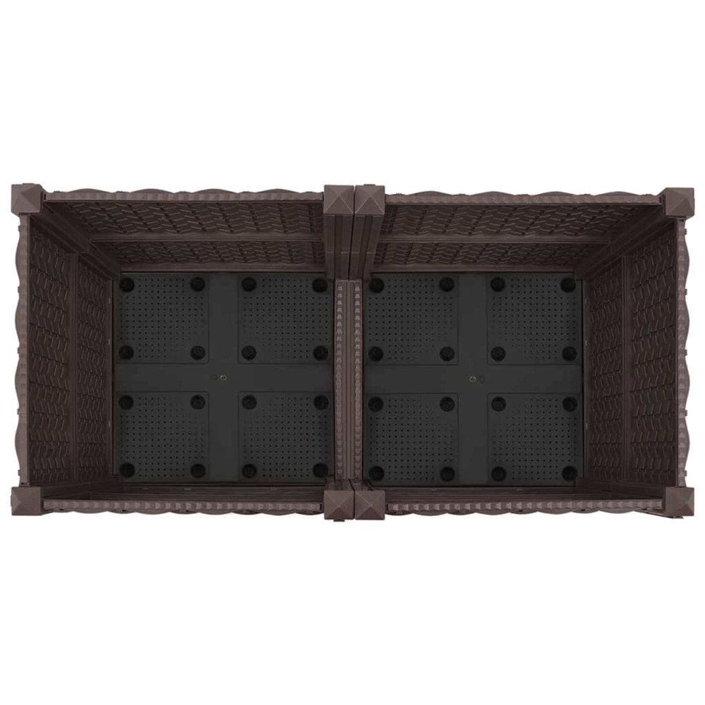 Produktbild för Trädgårdsplanterare med hjul Brun 80 x 40 x 44 cm PP