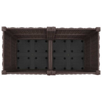 Produktbild för Trädgårdsplanterare med hjul Brun 80 x 40 x 44 cm PP