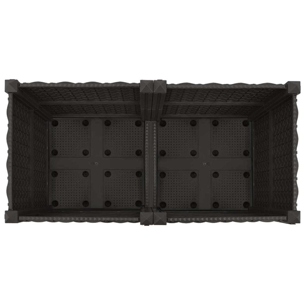Produktbild för Trädgårdsplanterare med hjul Svart 80 x 40 x 44 cm PP