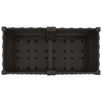 Produktbild för Trädgårdsplanterare med hjul Svart 80 x 40 x 44 cm PP