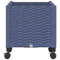 Produktbild för Trädgårdsplanterare med hjul Blå Grå 80 x 40 x 48 cm PP