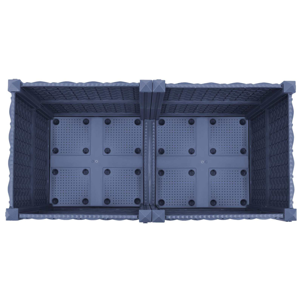 Produktbild för Trädgårdsplanterare med hjul Blå Grå 80 x 40 x 48 cm PP