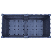 Produktbild för Trädgårdsplanterare med hjul Blå Grå 80 x 40 x 48 cm PP