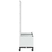 Produktbild för Trädgårdsplanterare med spaljé och hjul Vit 80 x 40 x 146 cm PP