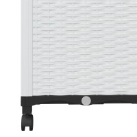 Produktbild för Trädgårdsplanterare med spaljé och hjul Vit 80 x 40 x 146 cm PP