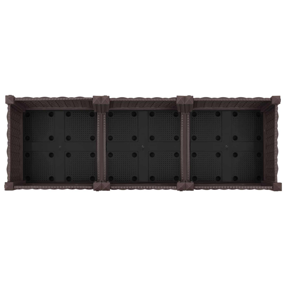 Produktbild för Trädgårdsplanterare med hjul Brun 120 x 40 x 29 cm PP