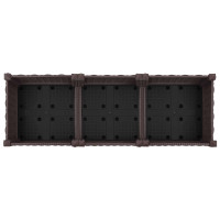 Produktbild för Trädgårdsplanterare med hjul Brun 120 x 40 x 29 cm PP