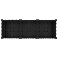 Produktbild för Trädgårdsplanterare med hjul Svart 120 x 40 x 29 cm PP