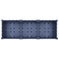Produktbild för Trädgårdsplanterare med hjul Blå Grå 120 x 40 x 33 cm PP