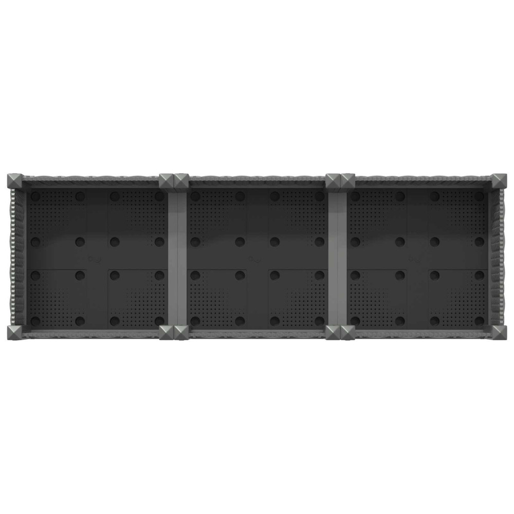 Produktbild för Trädgårdsplanterare med hjul Ljusgrå 120 x 40 x 33 cm PP