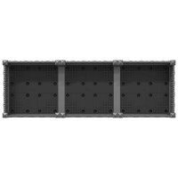 Produktbild för Trädgårdsplanterare med hjul Ljusgrå 120 x 40 x 33 cm PP