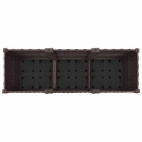 Produktbild för Trädgårdsplanterare med hjul Brun 120 x 40 x 44 cm PP