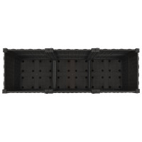 Produktbild för Trädgårdsplanterare med hjul Svart 120 x 40 x 44 cm PP