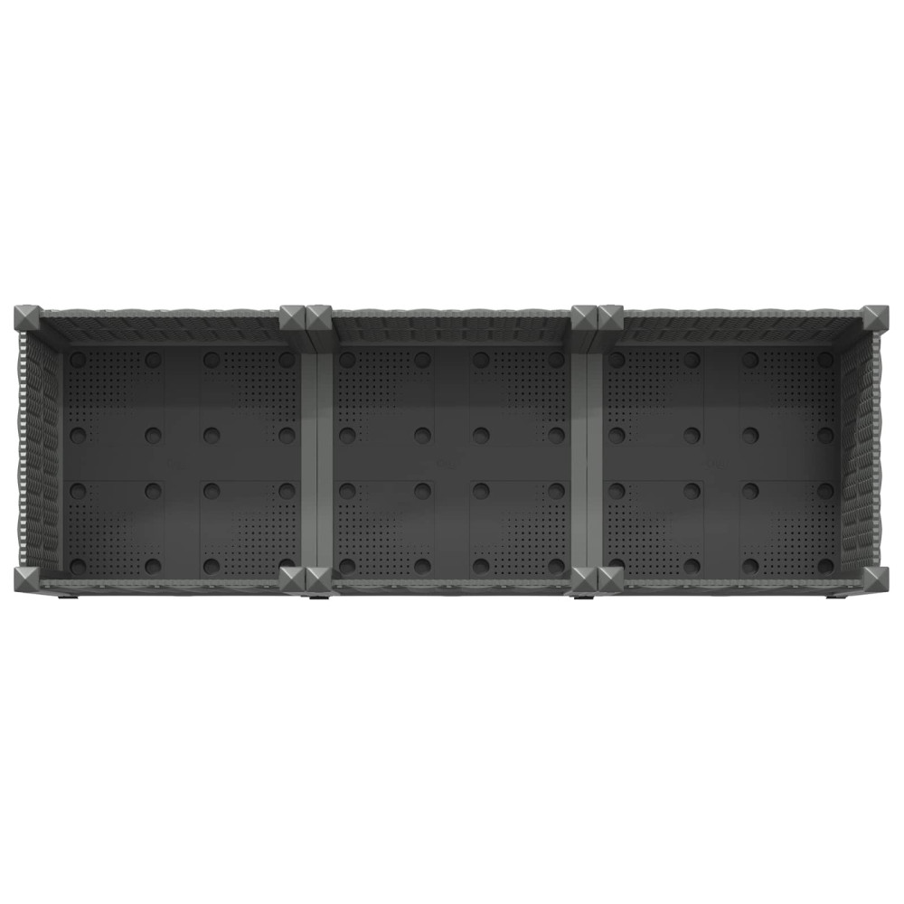 Produktbild för Trädgårdsplanterare med hjul Ljusgrå 120 x 40 x 48 cm PP