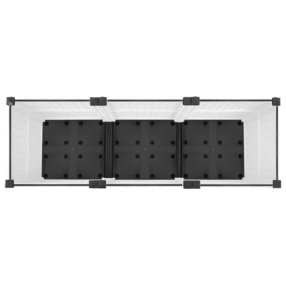 Produktbild för Trädgårdsplanterare med hjul Vit 120 x 40 x 48 cm PP