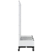 Produktbild för Trädgårdsplanterare med spaljé och hjul Vit 120 x 40 x 131,5 cm
