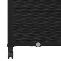 Produktbild för Trädgårdsplanterare med spaljé och hjul Svart 120 x 40 x 146 cm