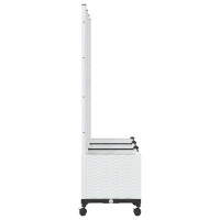 Produktbild för Trädgårdsplanterare med spaljé och hjul Vit 120 x 40 x 146 cm