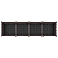 Produktbild för Trädgårdsplanterare med hjul Brun 160 x 40 x 29 cm PP