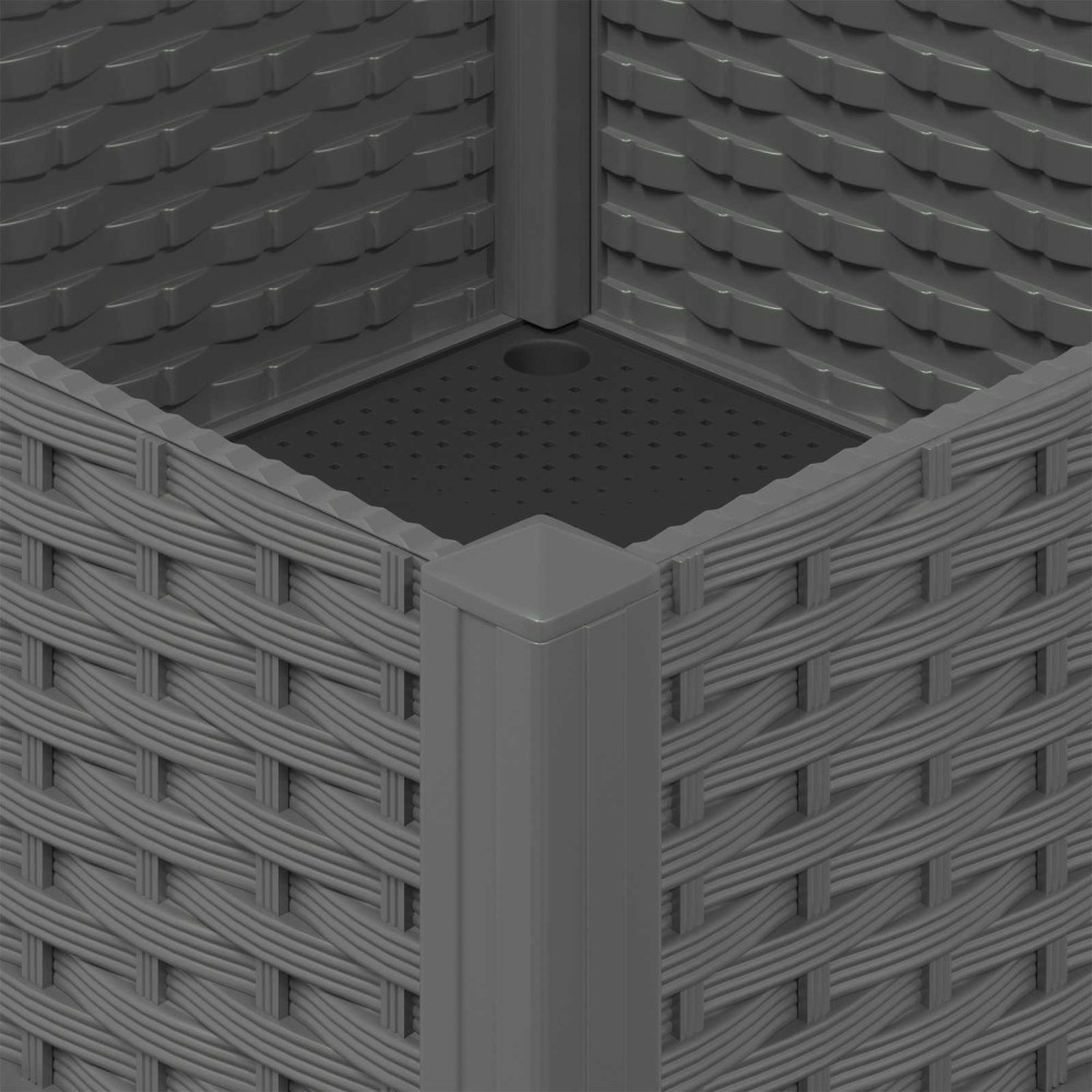 Produktbild för Trädgårdsplanterare med hjul Ljusgrå 160 x 40 x 33 cm PP