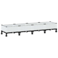 Produktbild för Trädgårdsplanterare med hjul Vit 160 x 40 x 33 cm PP