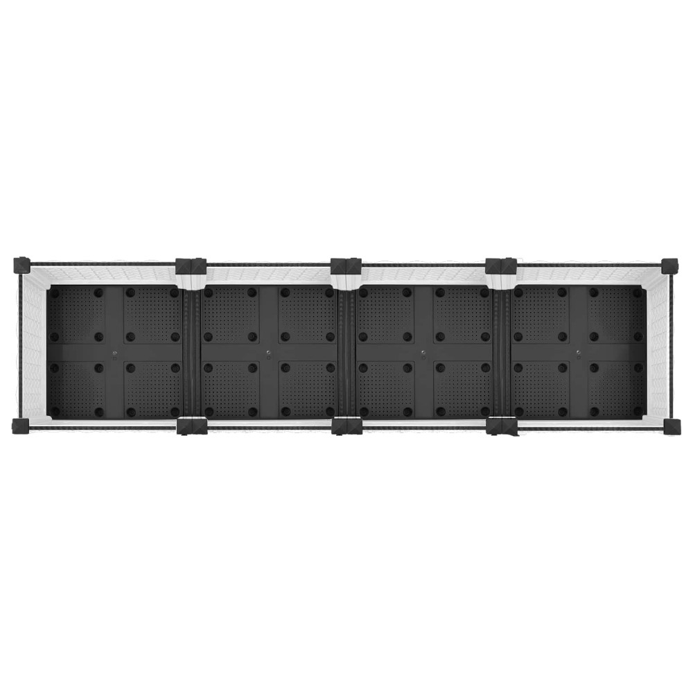 Produktbild för Trädgårdsplanterare med hjul Vit 160 x 40 x 33 cm PP
