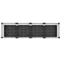 Produktbild för Trädgårdsplanterare med hjul Vit 160 x 40 x 33 cm PP