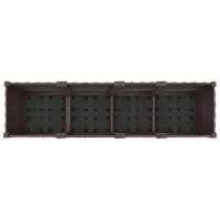 Produktbild för Trädgårdsplanterare med hjul Brun 160 x 40 x 44 cm PP