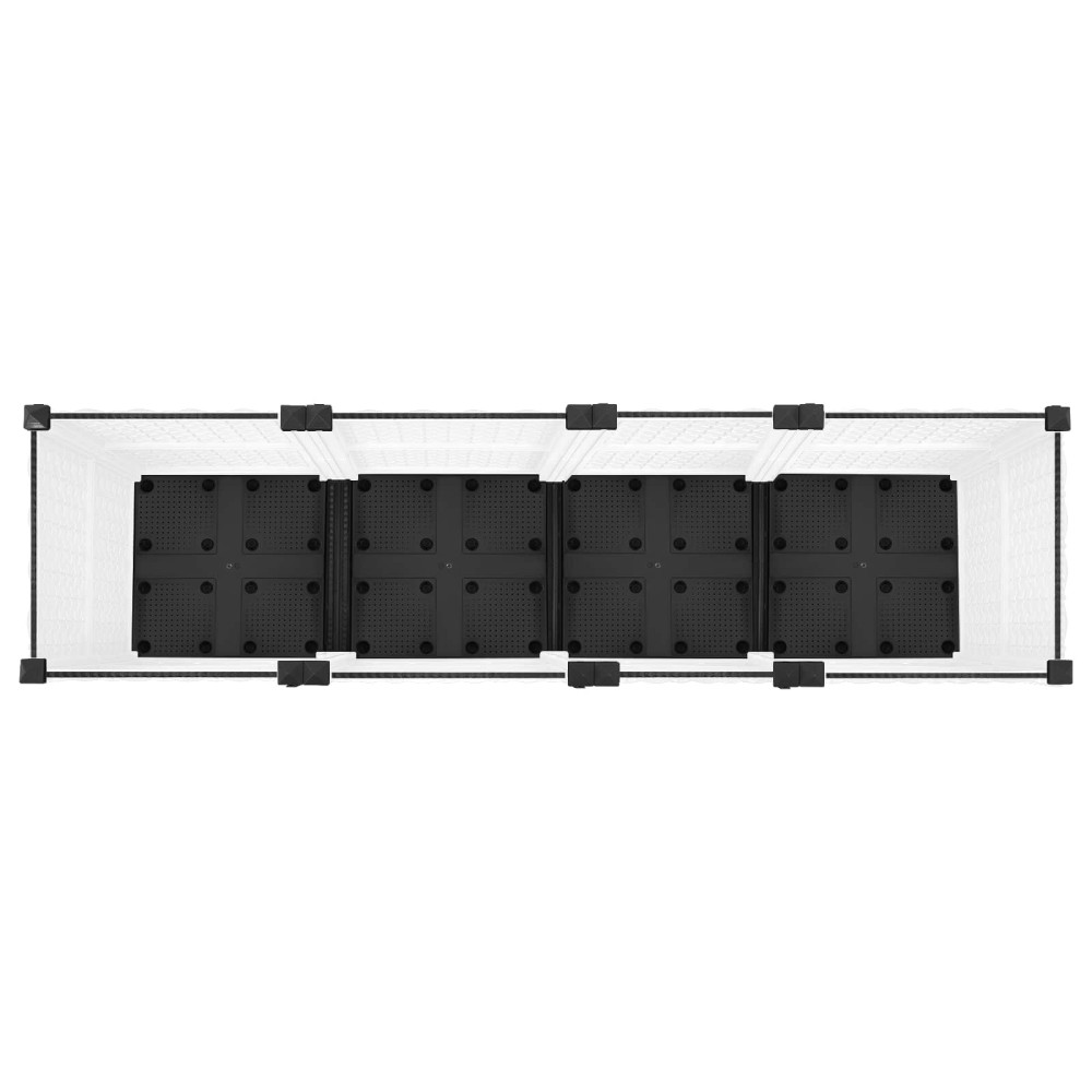 Produktbild för Trädgårdsplanterare med hjul Vit 160 x 40 x 48 cm PP