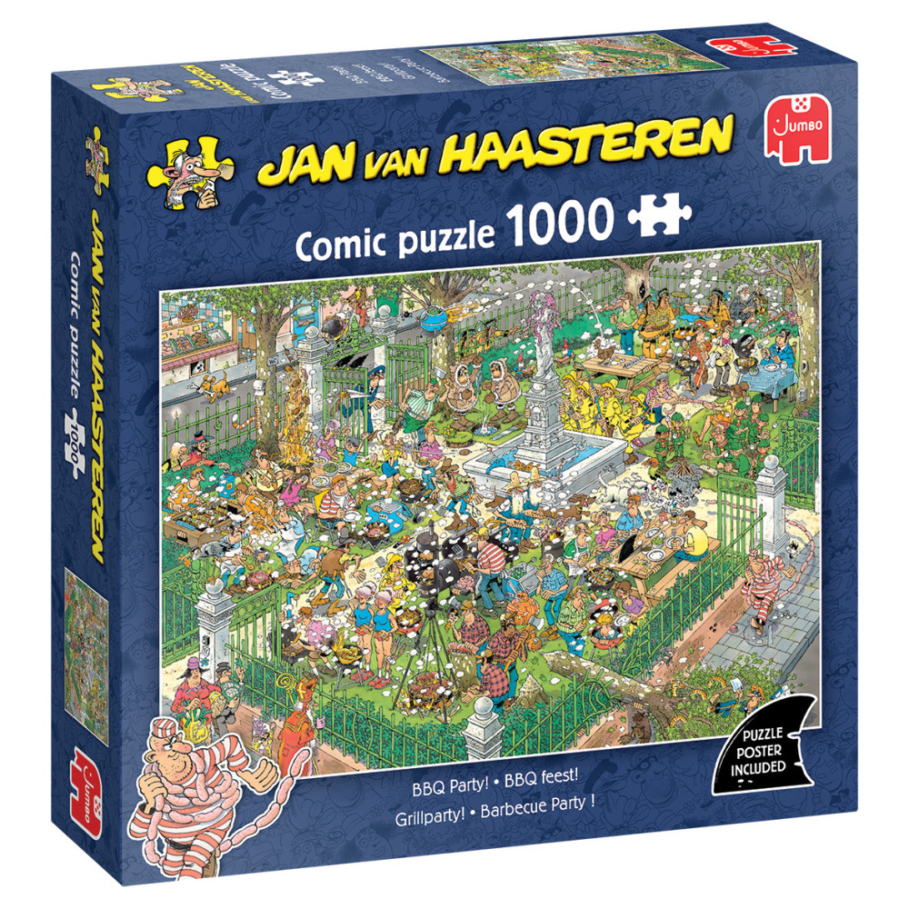 Produktbild för Jan van Haasteren Pussel - BBQ Party 1 000 bitar
