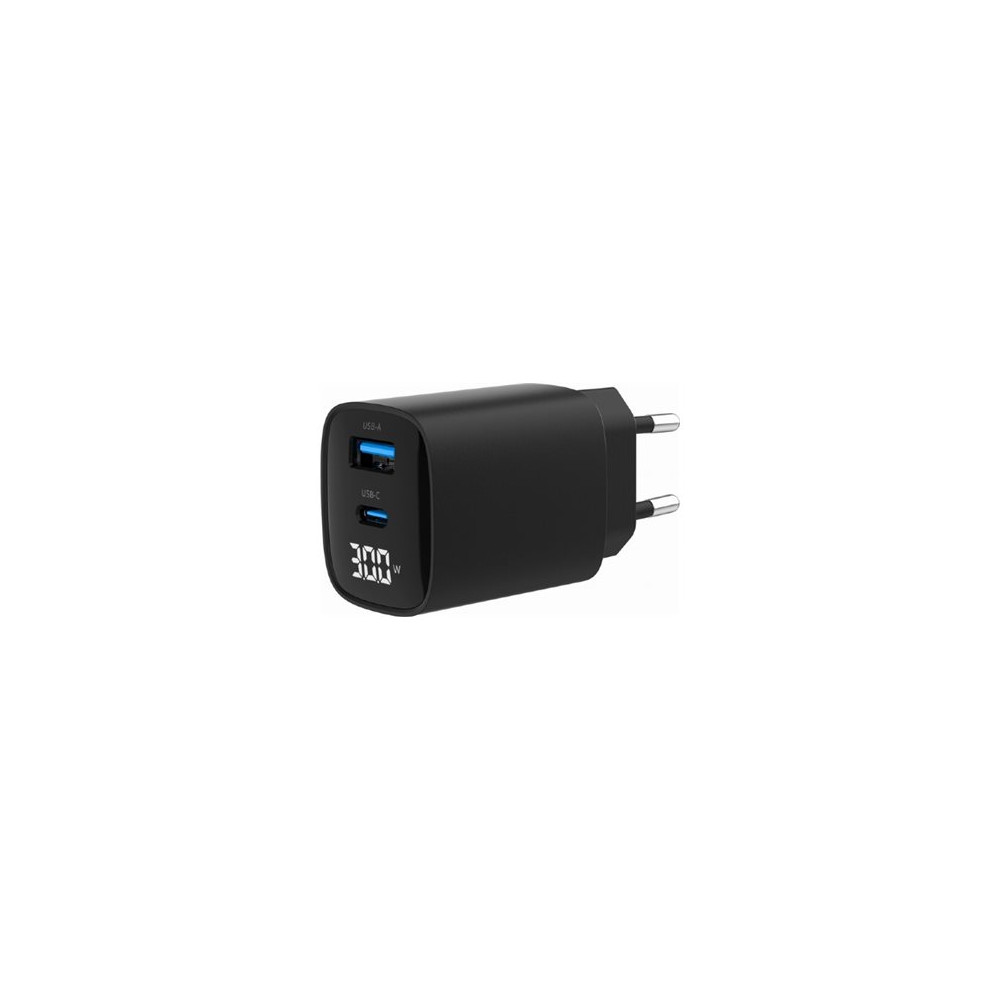 Produktbild för Gembird strömadapter - LCD-skärm - USB, USB-C - 30 watt