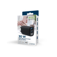 Produktbild för Gembird strömadapter - LCD-skärm - USB, USB-C - 30 watt