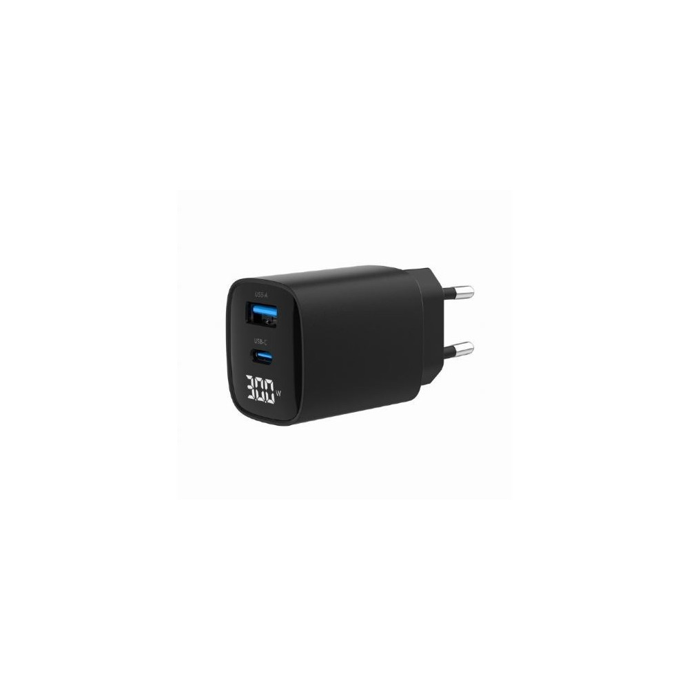 Produktbild för Gembird strömadapter - LCD-skärm - USB, USB-C - 30 watt