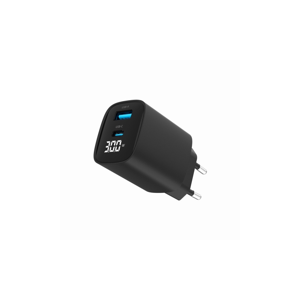 Produktbild för Gembird strömadapter - LCD-skärm - USB, USB-C - 30 watt