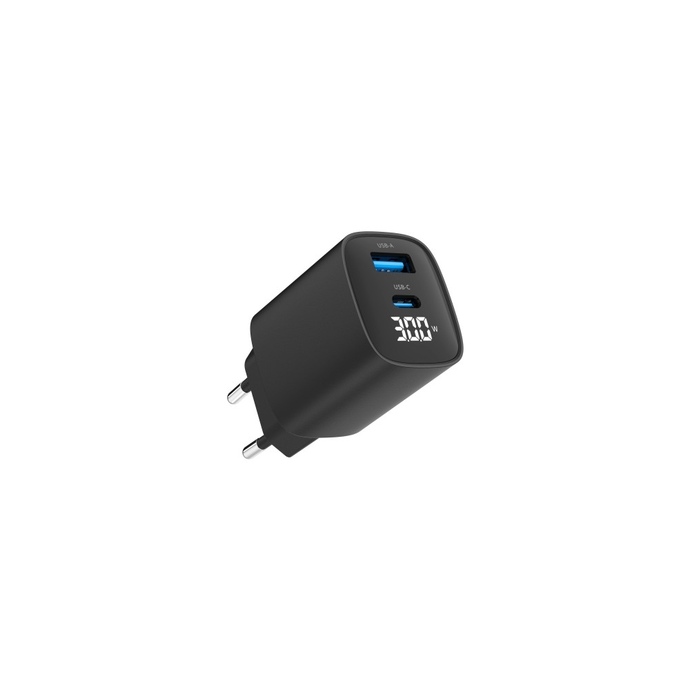 Produktbild för Gembird strömadapter - LCD-skärm - USB, USB-C - 30 watt
